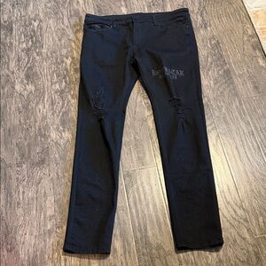 Rockstar Black Distressed Skinny Jeans for Men